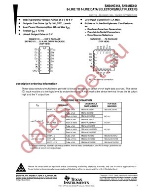 SN74HC151DR datasheet  